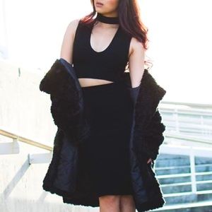 Black 2 Piece Bandage Skirt Set